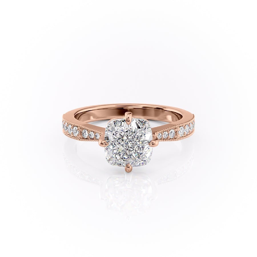 The Isla — Cushion Lab Diamond Side-Stone Engagement Ring