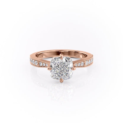 The Isla — Cushion Lab Diamond Side-Stone Engagement Ring