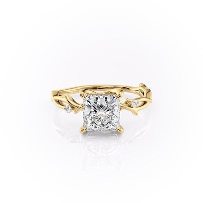 The Maeve — Princess Lab Diamond Botanical Engagement Ring