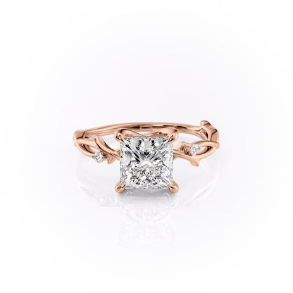 The Maeve — Princess Lab Diamond Botanical Engagement Ring