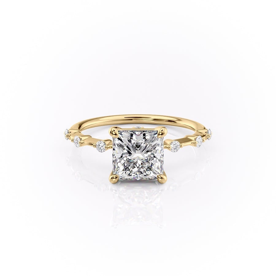 The Isla — Princess Lab Diamond Side-Stone Engagement Ring III