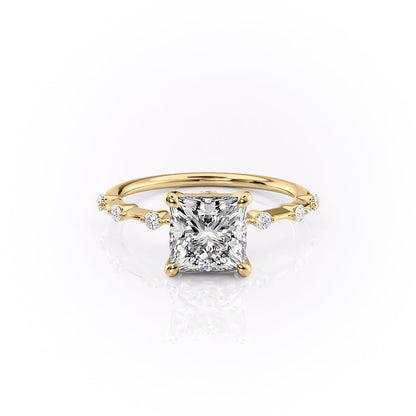 The Isla — Princess Lab Diamond Side-Stone Engagement Ring III
