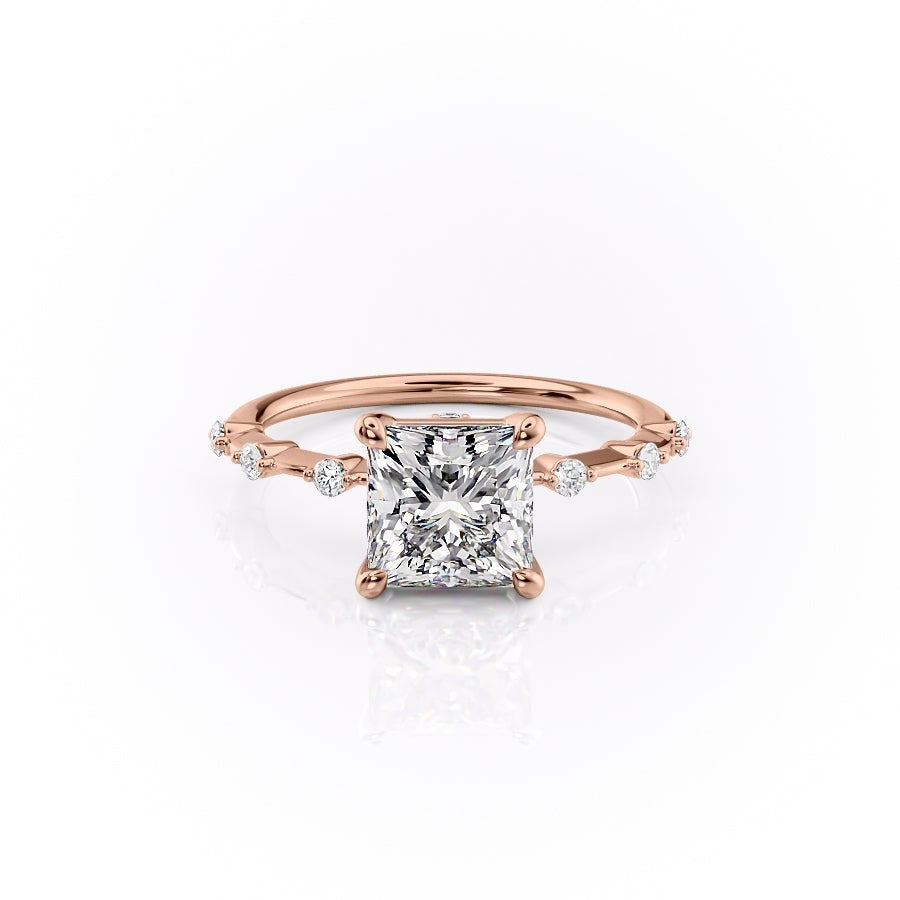The Isla — Princess Lab Diamond Side-Stone Engagement Ring III