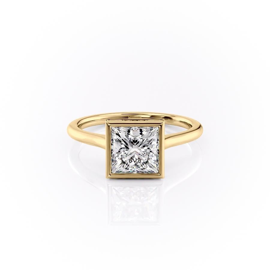 The Eva — Princess Lab Diamond Bezel Secret Halo Engagement Ring