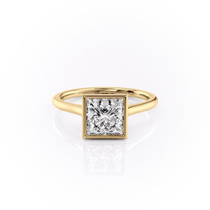 The Eva — Princess Lab Diamond Bezel Secret Halo Engagement Ring