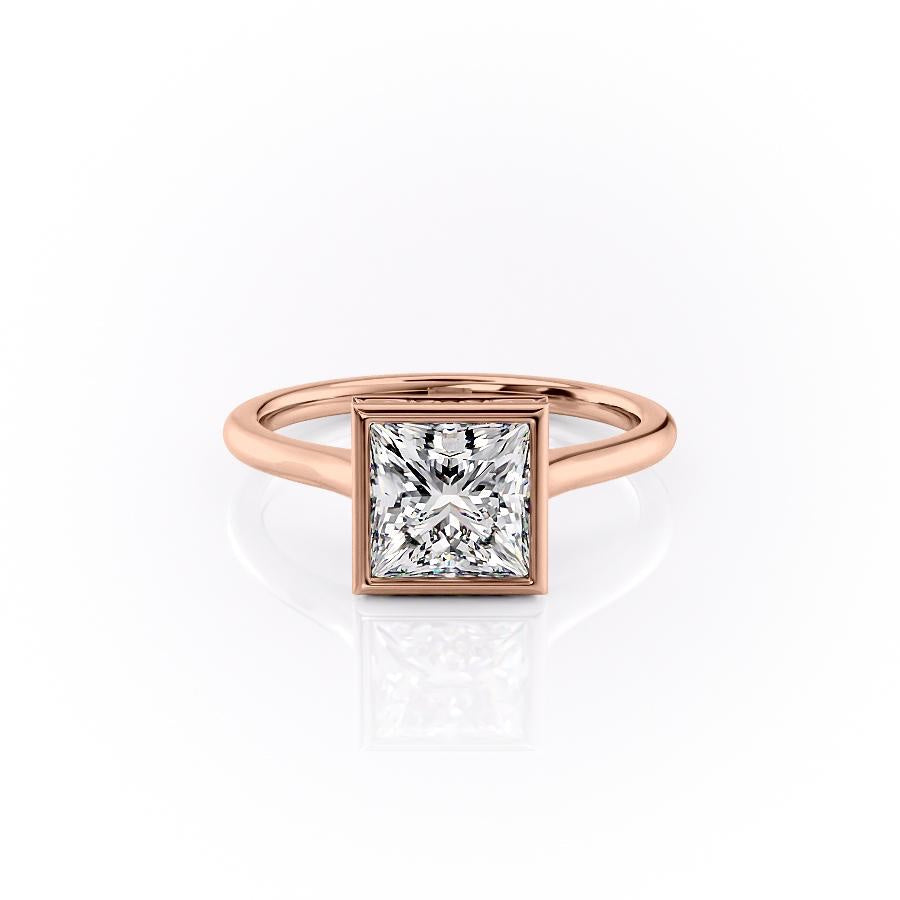 The Eva — Princess Lab Diamond Bezel Secret Halo Engagement Ring
