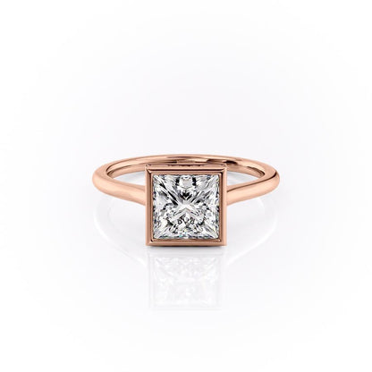 The Eva — Princess Lab Diamond Bezel Secret Halo Engagement Ring