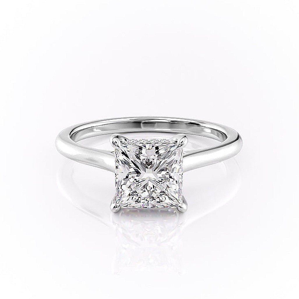 The Clara — Princess Lab Diamond Secret Halo Engagement Ring III