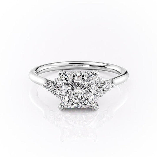 The Isla — Princess Lab Diamond Side-Stone Engagement Ring II