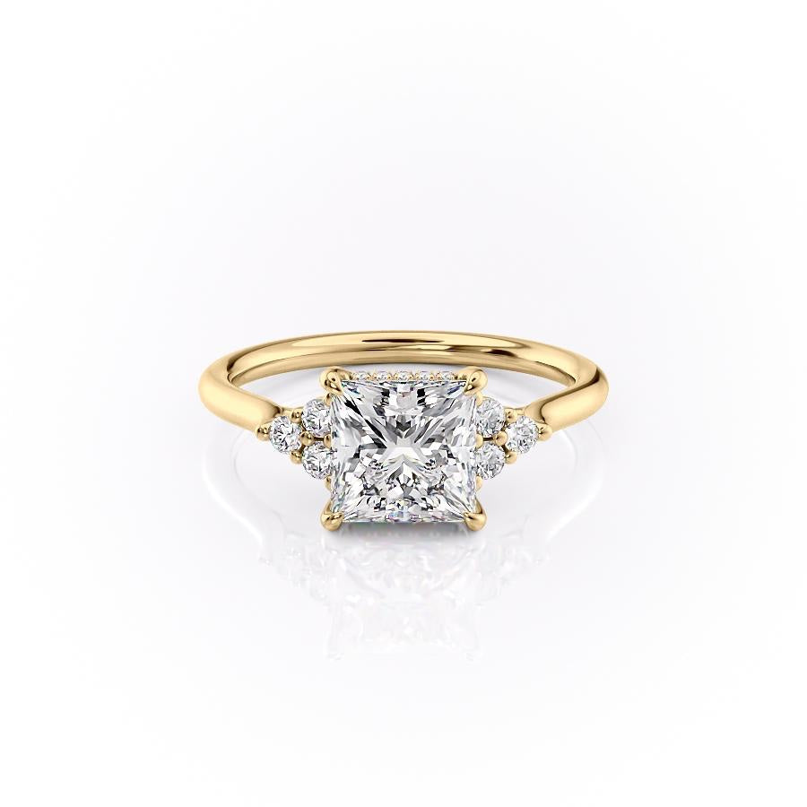 The Isla — Princess Lab Diamond Side-Stone Engagement Ring II