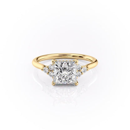 The Isla — Princess Lab Diamond Side-Stone Engagement Ring II