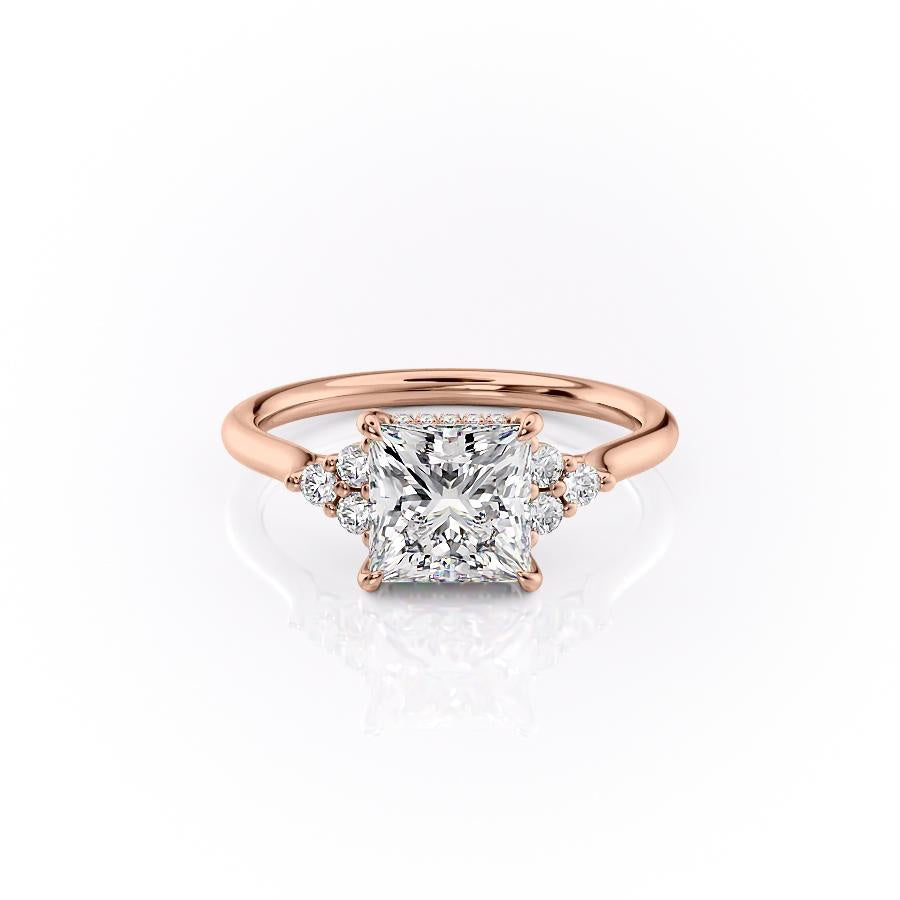 The Isla — Princess Lab Diamond Side-Stone Engagement Ring II