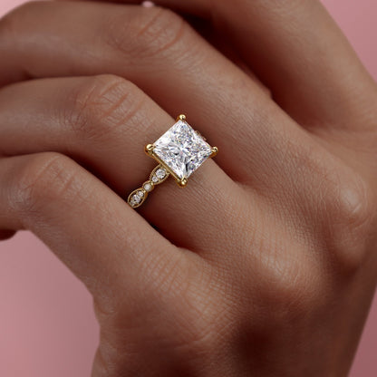 The Grace — Princess Lab Diamond Vintage Engagement Ring II
