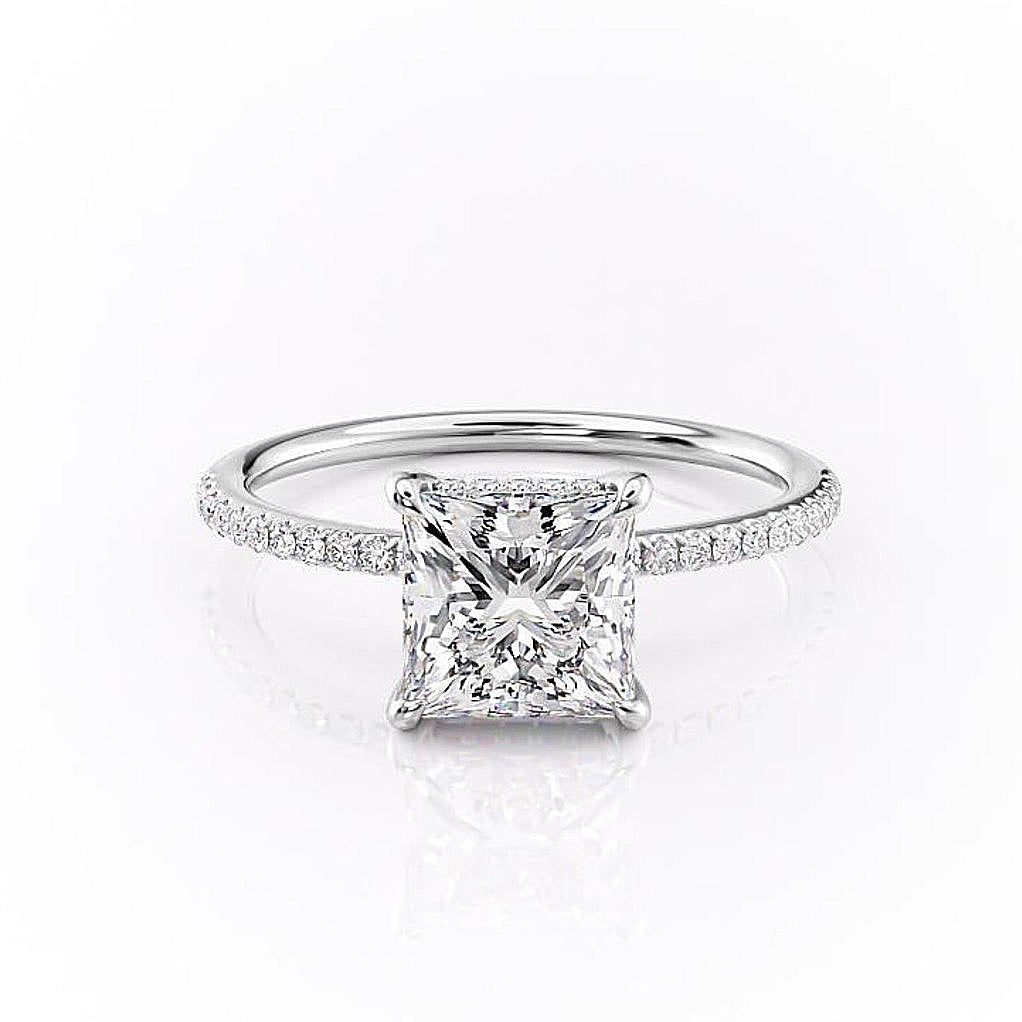 The Clara — Princess Lab Diamond Secret Halo Engagement Ring