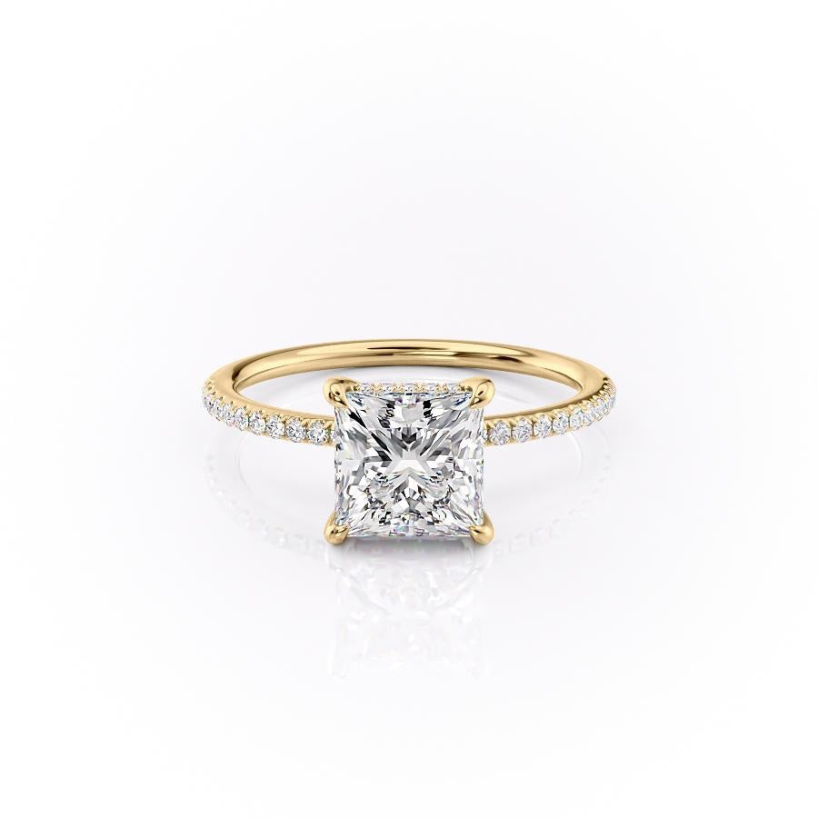 The Clara — Princess Lab Diamond Secret Halo Engagement Ring