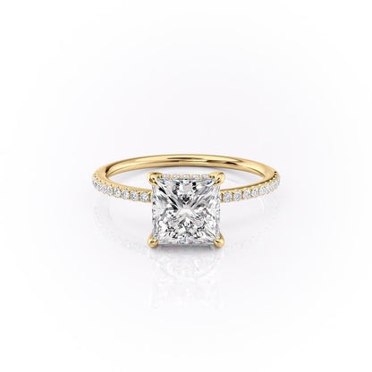 The Clara — Princess Lab Diamond Secret Halo Engagement Ring