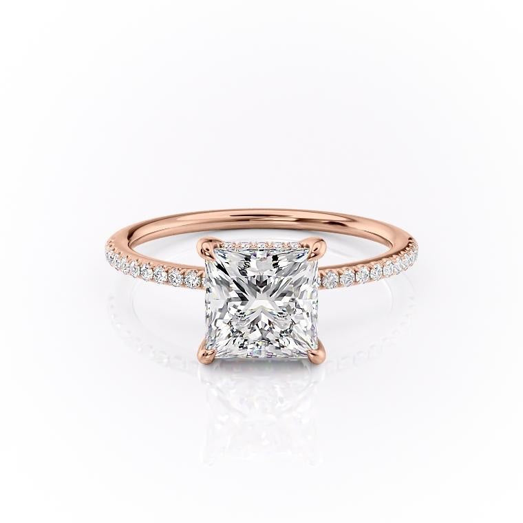 The Clara — Princess Lab Diamond Secret Halo Engagement Ring
