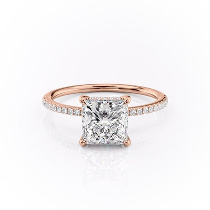 The Clara — Princess Lab Diamond Secret Halo Engagement Ring