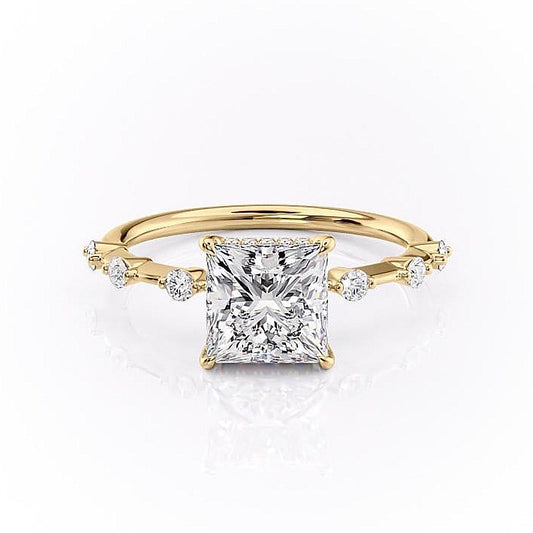 The Isla — Princess Lab Diamond Side-Stone Engagement Ring