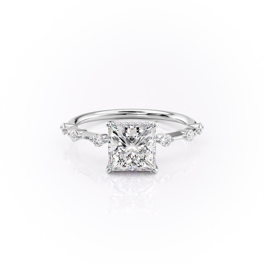 The Isla — Princess Lab Diamond Side-Stone Engagement Ring