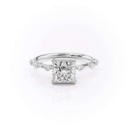 The Isla — Princess Lab Diamond Side-Stone Engagement Ring
