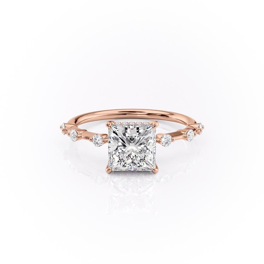 The Isla — Princess Lab Diamond Side-Stone Engagement Ring