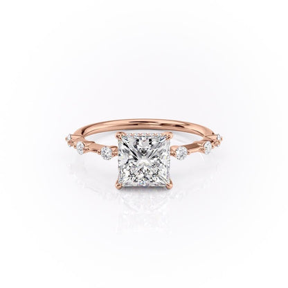 The Isla — Princess Lab Diamond Side-Stone Engagement Ring
