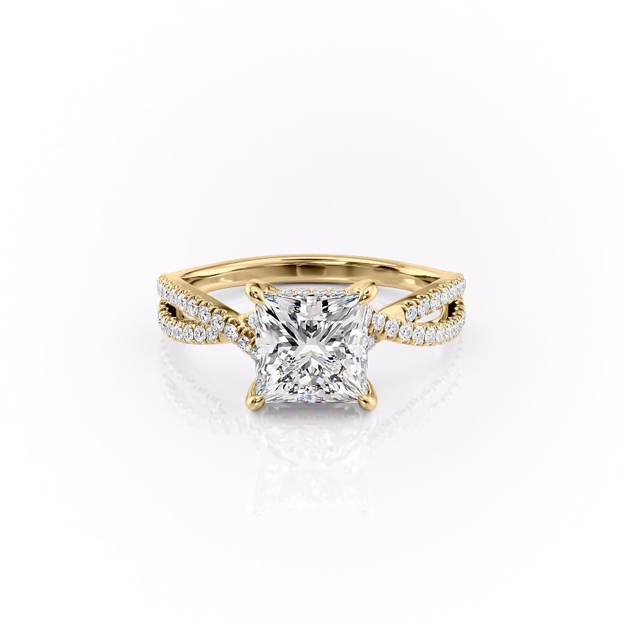 The Elise — Princess Lab Diamond Side-Stone Engagement Ring