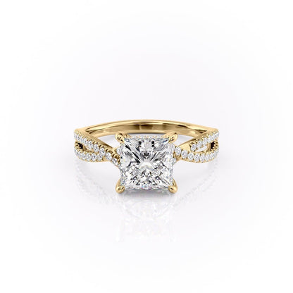 The Elise — Princess Lab Diamond Side-Stone Engagement Ring
