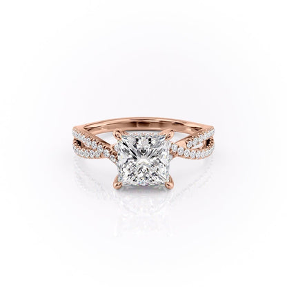 The Elise — Princess Lab Diamond Side-Stone Engagement Ring