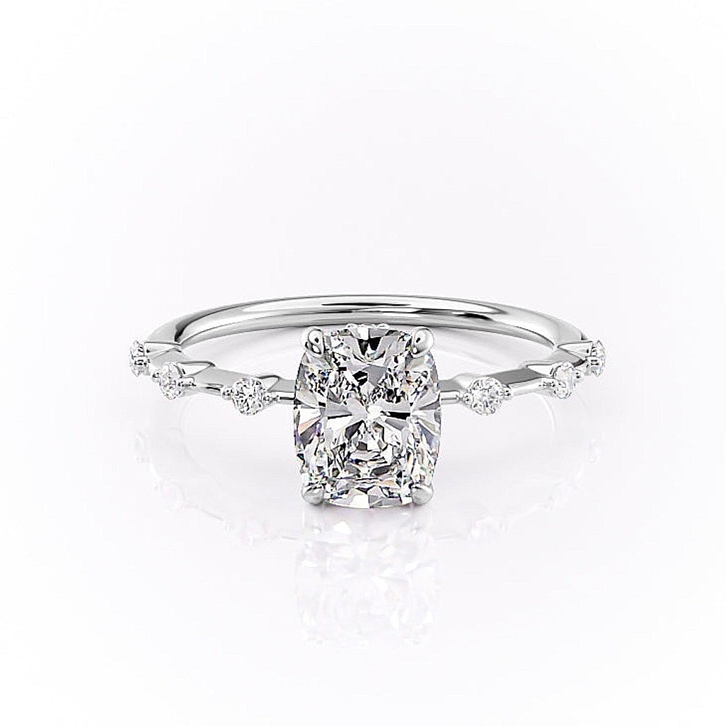 The Luna — Elongated Cushion Lab Diamond Vintage Ring III