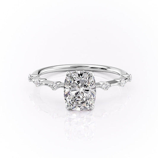 The Luna — Elongated Cushion Lab Diamond Vintage Ring III