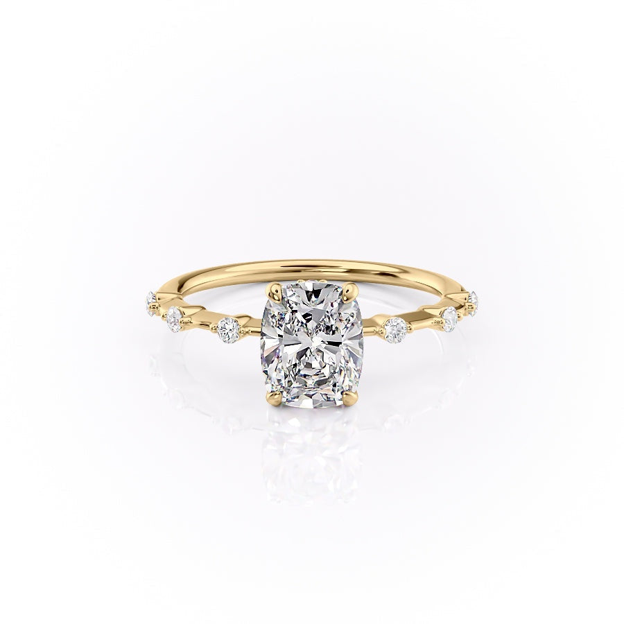 The Luna — Elongated Cushion Lab Diamond Vintage Ring III