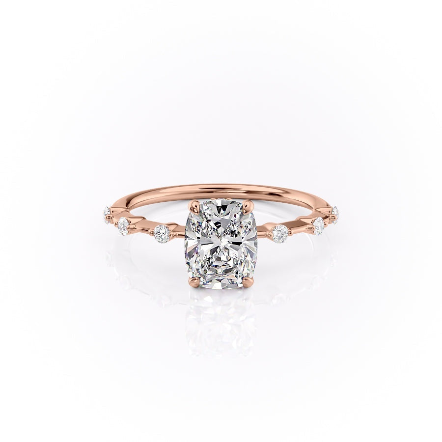 The Luna — Elongated Cushion Lab Diamond Vintage Ring III