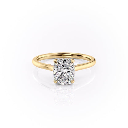 The Luna — Elongated Cushion Lab Diamond Secret Halo Ring V