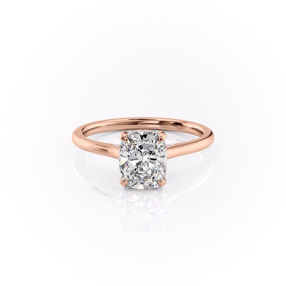 The Luna — Elongated Cushion Lab Diamond Secret Halo Ring V