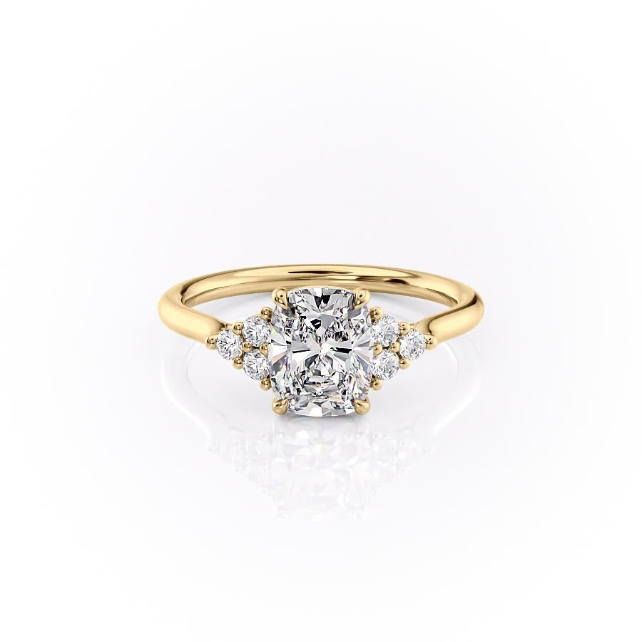 The Luna — Elongated Cushion Lab Diamond Side-Stone Ring V