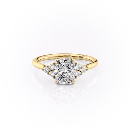 The Luna — Elongated Cushion Lab Diamond Side-Stone Ring V