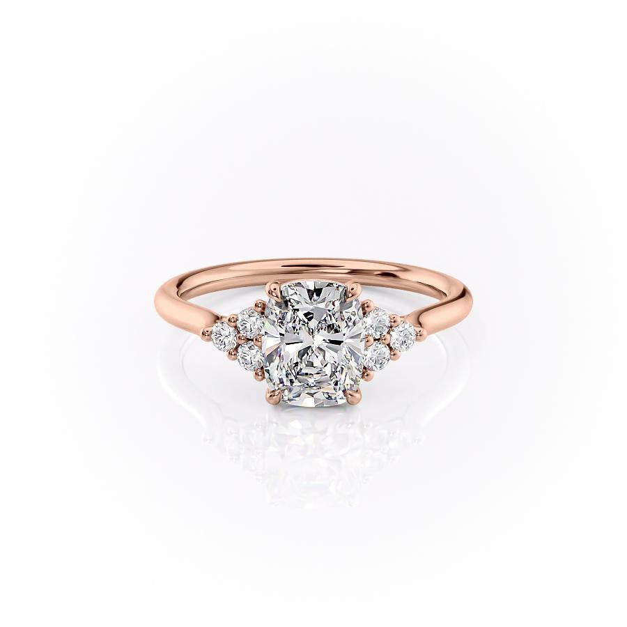The Luna — Elongated Cushion Lab Diamond Side-Stone Ring V