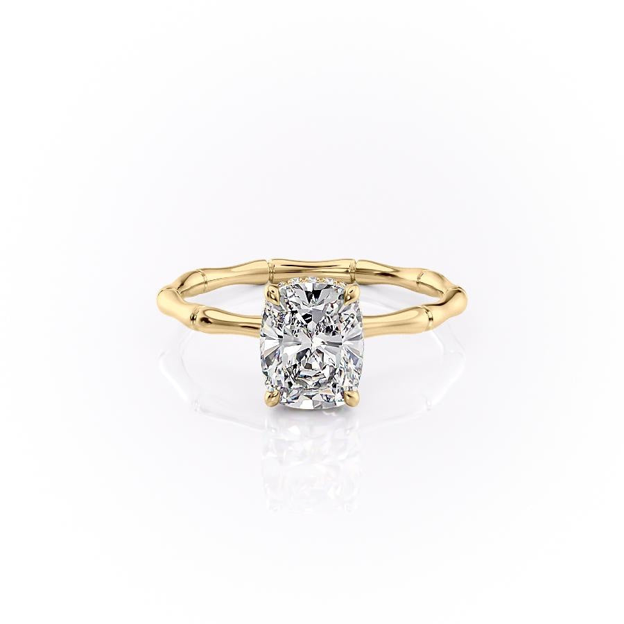 The Luna — Elongated Cushion Lab Diamond Secret Halo Ring IV