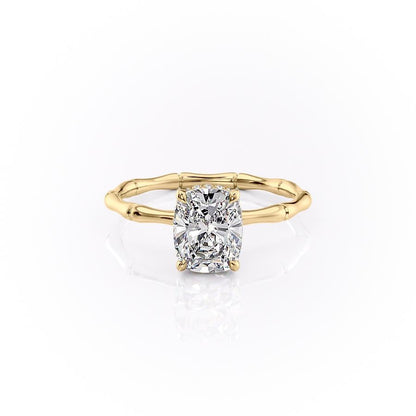 The Luna — Elongated Cushion Lab Diamond Secret Halo Ring IV