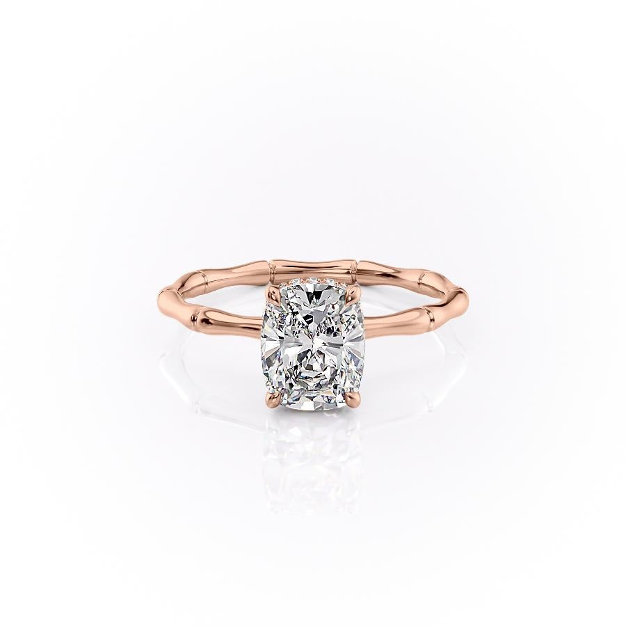The Luna — Elongated Cushion Lab Diamond Secret Halo Ring IV