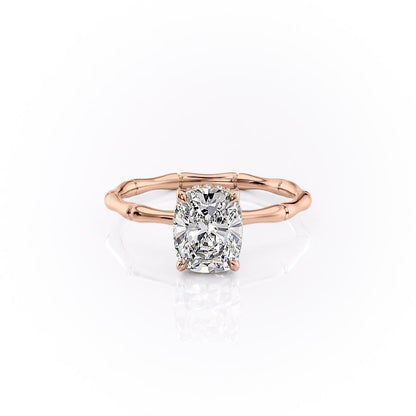 The Luna — Elongated Cushion Lab Diamond Secret Halo Ring IV