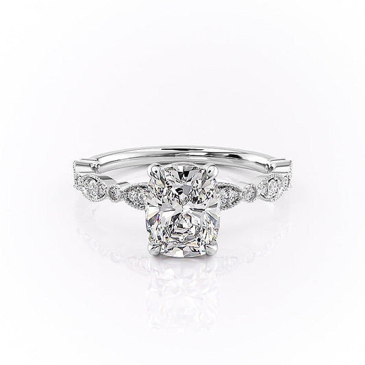 The Luna — Elongated Cushion Lab Diamond Vintage Ring II
