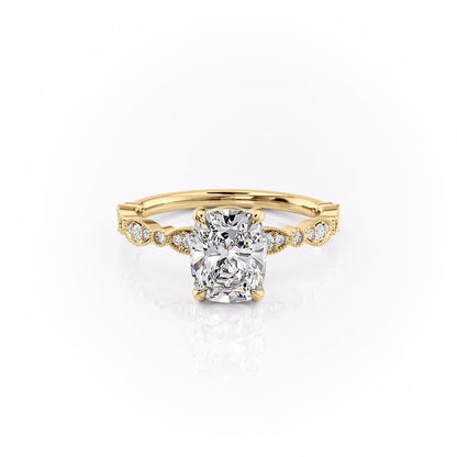 The Luna — Elongated Cushion Lab Diamond Vintage Ring II
