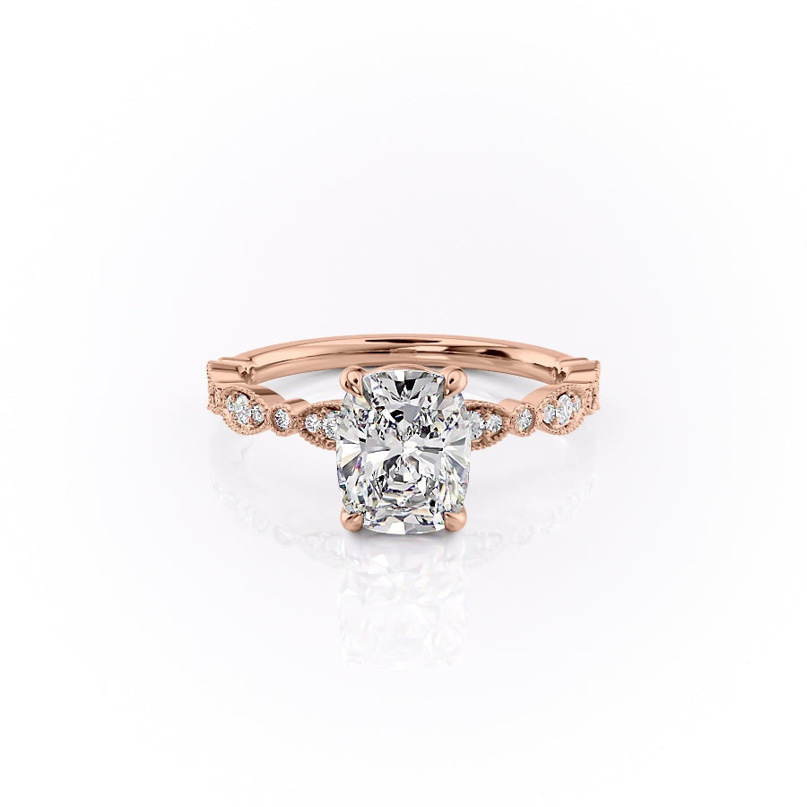 The Luna — Elongated Cushion Lab Diamond Vintage Ring II