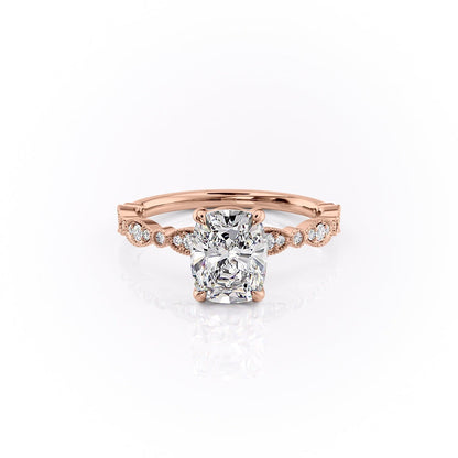 The Luna — Elongated Cushion Lab Diamond Vintage Ring II