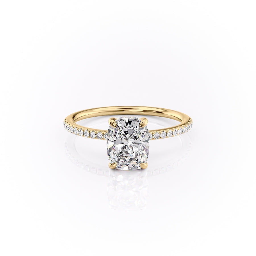 The Luna — Elongated Cushion Lab Diamond Secret Halo Ring III