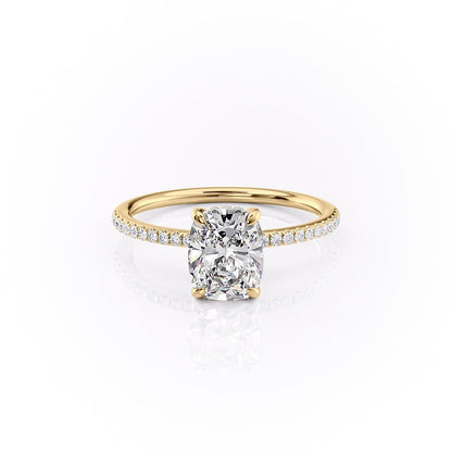 The Luna — Elongated Cushion Lab Diamond Secret Halo Ring III