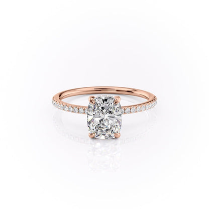 The Luna — Elongated Cushion Lab Diamond Secret Halo Ring III